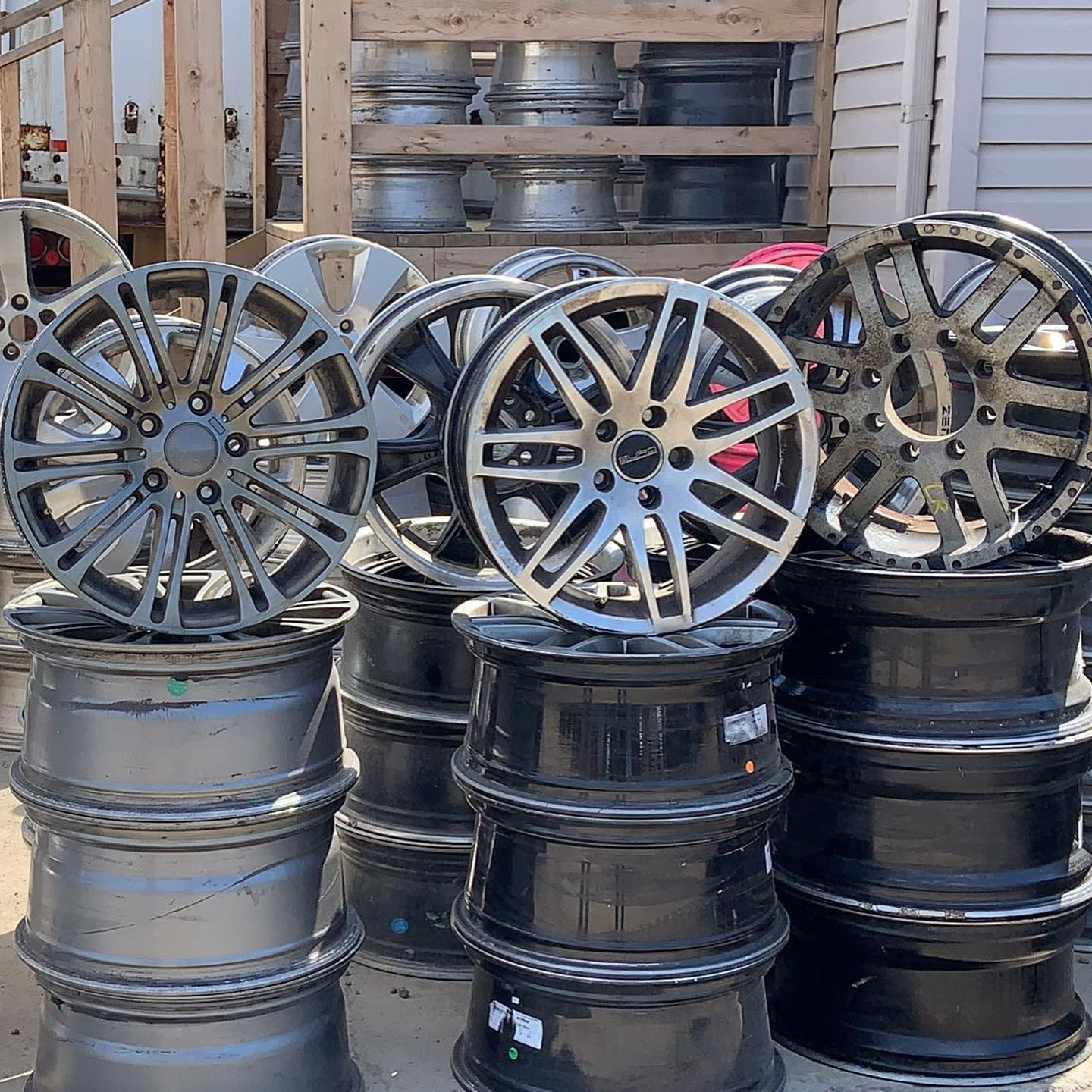 Assorted Rim sets at the Tire Shop.